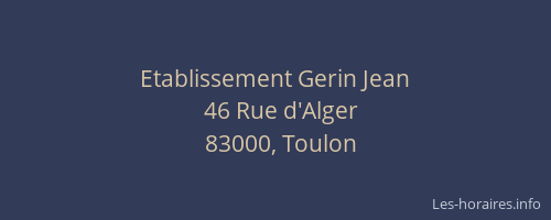 Etablissement Gerin Jean