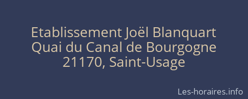 Etablissement Joël Blanquart