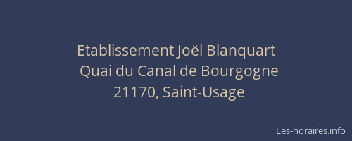 Etablissement Joël Blanquart