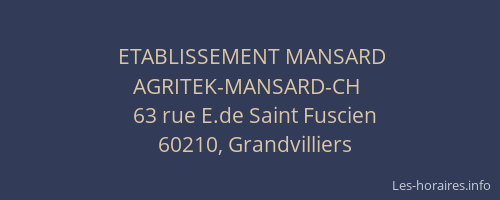 ETABLISSEMENT MANSARD AGRITEK-MANSARD-CH