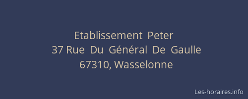 Etablissement  Peter