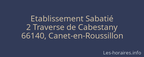 Etablissement Sabatié
