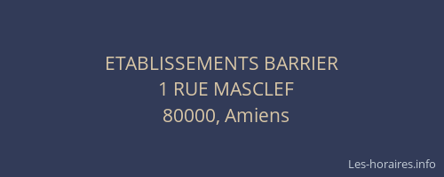 ETABLISSEMENTS BARRIER