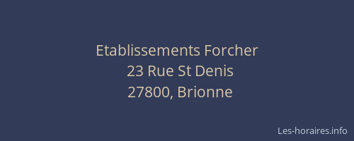 Etablissements Forcher