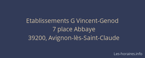 Etablissements G Vincent-Genod