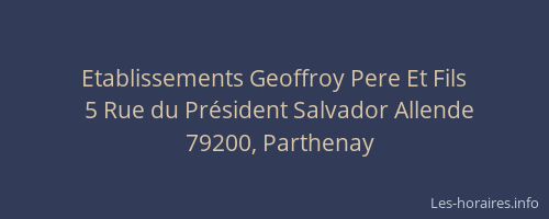 Etablissements Geoffroy Pere Et Fils