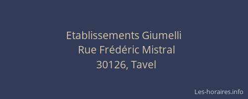 Etablissements Giumelli