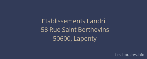 Etablissements Landri