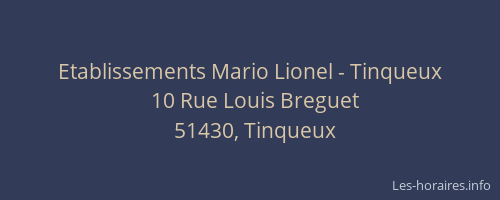 Etablissements Mario Lionel - Tinqueux
