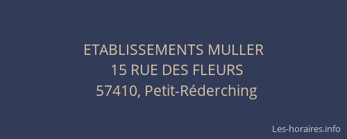 ETABLISSEMENTS MULLER