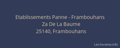 Etablissements Panne - Frambouhans