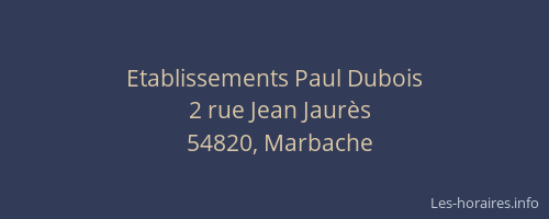 Etablissements Paul Dubois