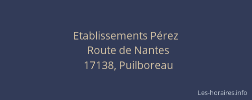 Etablissements P&eacute;rez