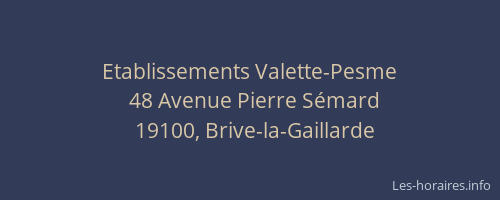 Etablissements Valette-Pesme