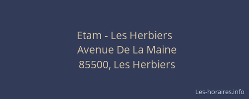 Etam - Les Herbiers