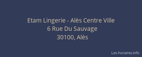 Etam Lingerie - Alès Centre Ville