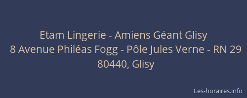 Etam Lingerie - Amiens Géant Glisy