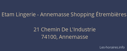 Etam Lingerie - Annemasse Shopping Étrembières