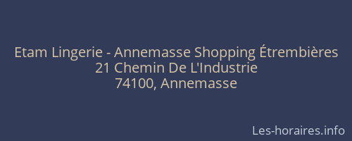 Etam Lingerie - Annemasse Shopping Étrembières