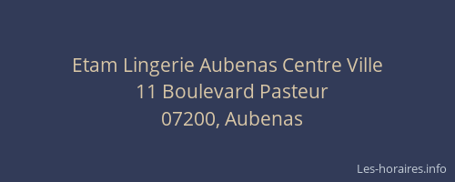 Etam Lingerie Aubenas Centre Ville