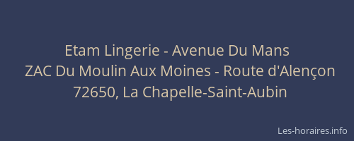 Etam Lingerie - Avenue Du Mans