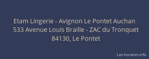 Etam Lingerie - Avignon Le Pontet Auchan