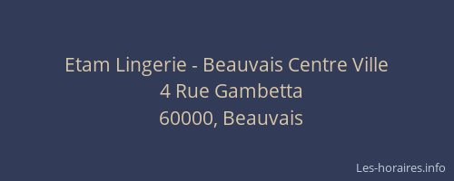 Etam Lingerie - Beauvais Centre Ville