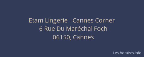 Etam Lingerie - Cannes Corner