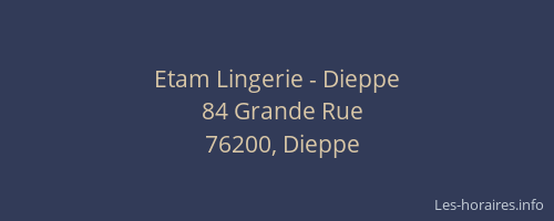 Etam Lingerie - Dieppe