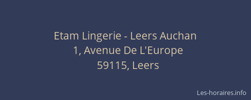 Etam Lingerie - Leers Auchan