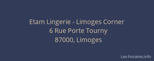 Etam Lingerie - Limoges Corner
