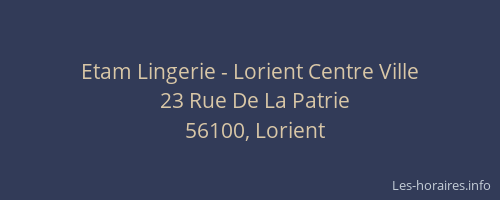 Etam Lingerie - Lorient Centre Ville