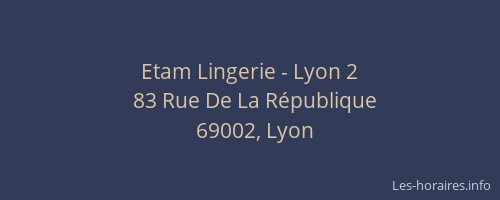 Etam Lingerie - Lyon 2