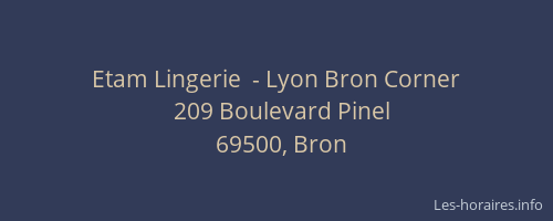 Etam Lingerie  - Lyon Bron Corner