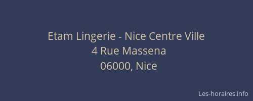 Etam Lingerie - Nice Centre Ville
