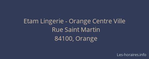 Etam Lingerie - Orange Centre Ville