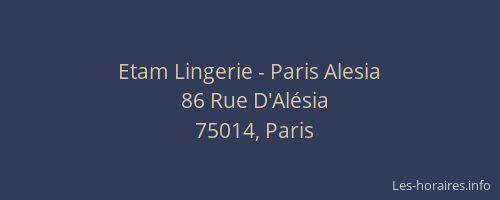Etam Lingerie - Paris Alesia