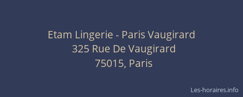Etam Lingerie - Paris Vaugirard