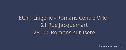 Etam Lingerie - Romans Centre Ville