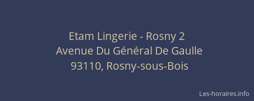 Etam Lingerie - Rosny 2