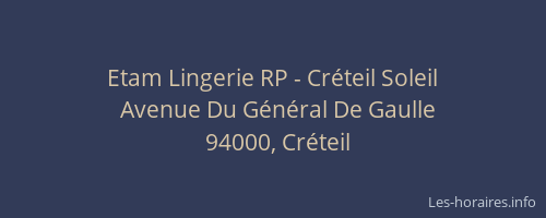 Etam Lingerie RP - Créteil Soleil