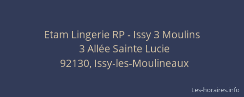 Etam Lingerie RP - Issy 3 Moulins