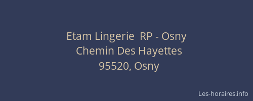 Etam Lingerie  RP - Osny