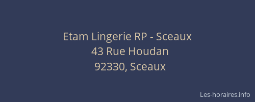 Etam Lingerie RP - Sceaux