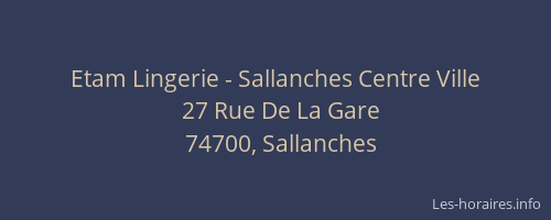 Etam Lingerie - Sallanches Centre Ville