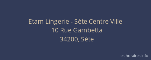 Etam Lingerie - Sète Centre Ville