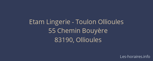 Etam Lingerie - Toulon Ollioules