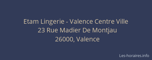 Etam Lingerie - Valence Centre Ville