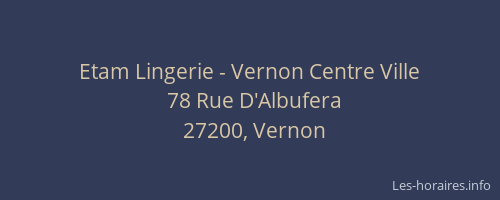 Etam Lingerie - Vernon Centre Ville