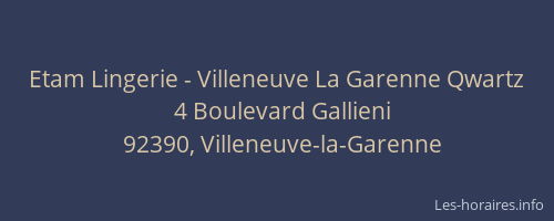 Etam Lingerie - Villeneuve La Garenne Qwartz